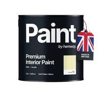 Hemway Interior Paint Matt Acrylic Soft Pollen Yellow 2.5L Tin Durable Emulsion Walls Ceilings Kitchen Bathroom All Rooms