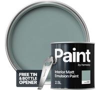 Hemway Interior Paint Matt Acrylic Summer House Blue 2.5L Tin Durable Emulsion Walls Ceilings Kitchen Bathroom All Rooms