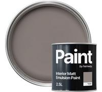 Hemway Interior Paint Matt Acrylic Taupe Brown 2.5L Tin Durable Emulsion Walls Ceilings Kitchen Bathroom All Rooms
