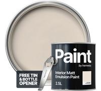 Hemway Interior Paint Matt Acrylic Warm Shade White 2.5L Tin Durable Emulsion Walls Ceilings Kitchen Bathroom All Rooms