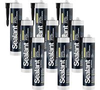 Hemway Jet Black Kitchen & Bathroom Sealant & Adhesive 300ml 9 Pack