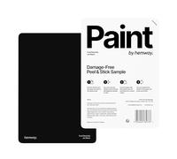 Hemway Jet Black Peel & Stick Sample Interior Paint | A5 Accurate Colour Swatch, Mess-Free Alternative to Paint Tester Pots, Easy To Use, Eco-friendly, for Kitchen Bathroom Living Room