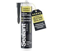 Hemway Kitchen & Bathroom Anthracite Grey Sealant & Adhesive 300ml 1 Pack | Dark Grey Hybrid Polymer, Superior to Silicone Sealant, Waterproof, Odourless, Anti-Mould, Ideal For Around Bath & Shower