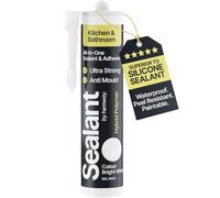 Hemway Kitchen & Bathroom Bright White Sealant & Adhesive 300ml 1 Pack | Hybrid Polymer, Superior to Bathroom Silicone Sealant, Waterproof, Odourless, Anti-Mould, Ideal For Around Bath & Shower