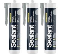 Hemway Light Grey Kitchen & Bathroom Sealant & Adhesive 300ml 3 Pack