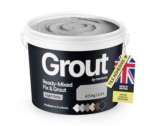 Hemway Light Grey Ready Mixed Grout & Fix, Wall & Tile Adhesive 4.5kg