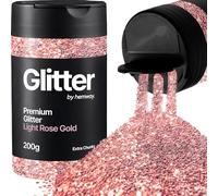 Hemway Light Rose Gold Glitter Shaker, 200g Extra Chunky Glitter for Crafts | for Resin & Epoxy Crafts for Decorating, Halloween, Christmas, Nail, Face, Art