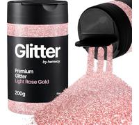 Hemway Light Rose Gold Glitter Shaker, 200g Fine Glitter for Crafts
