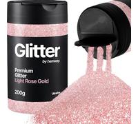 Hemway Light Rose Gold Glitter Shaker, 200g Ultrafine Glitter for Crafts | for Resin & Epoxy Crafts for Decorating, Halloween, Christmas, Nail, Face, Art