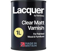 Hemway Matt Clear Lacquer 1L, Multi-Surface Sealer Varnish Wood, Furniture