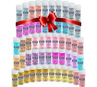 Hemway Mixed Polyurethane & Epoxy Resin Glitter Craft Box, 54 Glitter Pots | Craft Glitter for Resin, Mixed Sizes & Colours, Shaker Set for Arts & Crafts, Candles, Wax Melts, Assorted Colours
