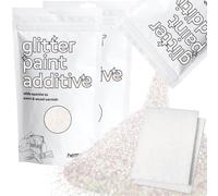 Hemway Mother of Pearl Iridescent Glitter Paint Additive 200g with 2X Buffing Pads for Adding Sparkle to Paints & Varnish | Paint Walls Sparkly Add to Emulsion, Acrylic or Lacquer Indoor