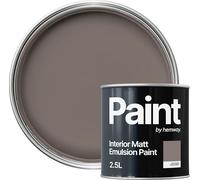 Hemway Mushroom Brown Paint 2.5 L, Indoor Matt Finish, One Coat, Wall Paint, Acrylic & Water-Based Emulsion, Quick Dry & High Coverage for the Kitchen, Bathroom & Bedroom Walls & Ceiling