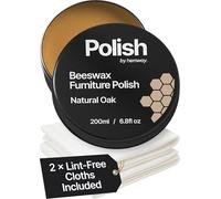 Hemway Natural Oak Beeswax Furniture Polish 200ml & 2 Lint-Free Cloths