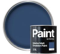 Hemway Night Sky Blue Paint 2.5 L, Indoor Matt Finish, One Coat, Wall Paint, Acrylic & Water-Based Emulsion, Quick Dry & High Coverage for the Kitchen, Bathroom & Bedroom Walls & Ceiling