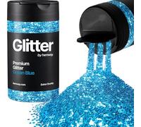 Hemway Ocean Blue Glitter Shaker, 130g Extra Chunky Glitter, Crafts 1/24" Metallic Flake Ocean Blue Sequins, Resin & Epoxy Crafts, Decorating, Halloween, Christmas, Nail, Face