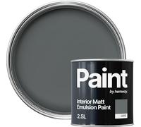 Hemway Old Stone Grey Paint 2.5 L, Indoor Matt Finish, One Coat, Wall Paint, Acrylic & Water-Based Emulsion, Quick Dry & High Coverage for the Kitchen, Bathroom & Bedroom Walls & Ceiling