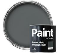 Hemway Old Stone Grey Paint 2.5 L, Indoor Matt Finish Wall Paint, Acrylic & Water-Based Emulsion, Quick Dry & High Coverage for the Kitchen, Bathroom & Bedroom Walls & Ceiling