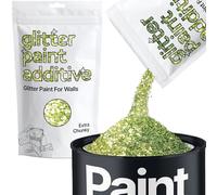 Hemway Olive Green Glitter Paint Additive Extra Chunky 100g Adding Sparkle | for Paints & Varnish | Paint Walls Sparkly Add to Emulsion, Acrylic or Lacquer Indoor