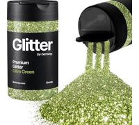 Hemway Olive Green Glitter Shaker, 130g Chunky Glitter, Crafts 1/40" Metallic Flake Olive Green Sequins, Resin & Epoxy Crafts, Decorating, Halloween, Christmas, Nail, Face, Art