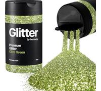 Hemway Olive Green Glitter Shaker, 130g Fine Glitter, Crafts 1/64" Metallic Flake Olive Green Sequins, Resin & Epoxy Crafts, Decorating, Halloween, Christmas, Nail, Face, Art