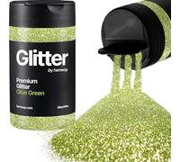 Hemway Olive Green Glitter Shaker, 130g Microfine Glitter, Crafts 1/256" Metallic Flake Olive Green Sequins, Resin & Epoxy Crafts, Decorating, Halloween, Christmas, Nail, Face, Art