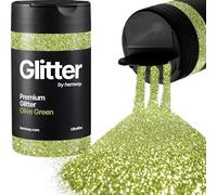 Hemway Olive Green Glitter Shaker, 130g Ultrafine Glitter, Crafts 1/128" Metallic Flake Olive Green Sequins, Resin & Epoxy Crafts, Decorating, Halloween, Christmas, Nail, Face, Art