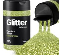 Hemway Olive Green Glitter Shaker, 200g Ultrafine Glitter for Crafts | for Resin & Epoxy Crafts for Decorating, Halloween, Christmas, Nail, Face, Art