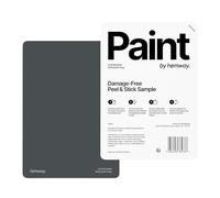 Hemway - Peel & Stick Sample for Our Chalk Based Furniture Matt Paint - Anthracite Grey | A5 Damage-Free, Accurate Colour Swatch | Test Our Chalky Matt Shabby Chic Finishes for Interior Decor