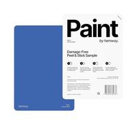 Hemway - Peel & Stick Sample for Our Chalk Based Furniture Matt Paint - Electric Blue | A5 Damage-Free, Accurate Colour Swatch | Test Our Chalky Matt Shabby Chic Finishes for Interior Decor