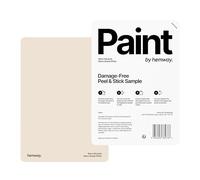 Hemway - Peel & Stick Sample for Our Chalk Based Furniture Matt Paint - Warm Shade White | A5 Damage-Free, Accurate Colour Swatch | Test Our Chalky Matt Shabby Chic Finishes for Interior Decor
