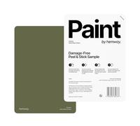 Hemway Peel & Stick Sample For Our Interior Paint | A5 Damage-free, Accurate Colour Swatch | Test Our Matt Finishes For Interior Decor | Easy To Use And Eco-friendly - Dark Moss Green