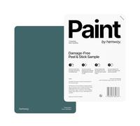 Hemway - Peel & Stick Sample for Our Premium Chalk Paint - Dark Teal Blue | A5 Damage-Free, Accurate Colour Swatch | Easily Test Our Chalky Matt Shabby Chic Finishes for Interior Furniture & Walls