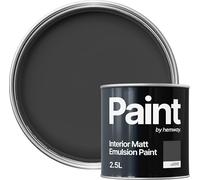 Hemway Peppercorn Grey Paint 2.5 L, Indoor Matt Finish, One Coat, Wall Paint, Acrylic & Water-Based Emulsion, Quick Dry & High Coverage for the Kitchen, Bathroom & Bedroom Walls & Ceiling
