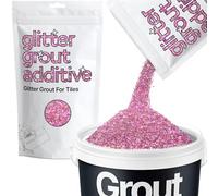 Hemway Pink Holographic Glitter Grout Additive 100g Metallic Flakes for Adding Sparkle to Kitchen & Bathroom Tiles | Enhance Your Indoor Grouting Projects with a Durable Sparkly Effect