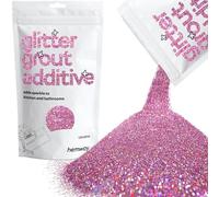 Hemway Pink Holographic Glitter Grout Additive Ultrafine 100g Metallic Flakes for Adding Sparkle to Kitchen & Bathroom Tiles | Enhance Your Indoor Grouting Projects with a Durable Sparkly Effect