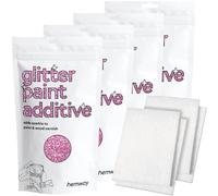 Hemway Pink Holographic Glitter Paint Additive 400g with 4X Buffing Pads for Adding Sparkle to Paints & Varnish | Paint Walls Sparkly Add to Emulsion, Acrylic or Lacquer Indoor