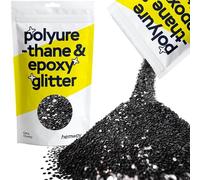Hemway Polyurethane & Epoxy Glitter - Black | 100g Extra Chunky Metallic Flake Sequins for Halloween Crafts | Craft Supplies for Tumblers, Candles, Coasters & Autumn Décor