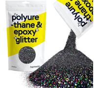 Hemway Polyurethane & Epoxy Glitter - Black Holographic | 100g Fine Metallic Flake Sequins for Halloween Crafts | Craft Supplies for Tumblers, Candles, Coasters & Autumn Décor