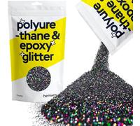 Hemway Polyurethane & Epoxy Glitter - Black Holographic | Chunky Metallic Flake Sequins for Resin Crafts | Craft Supplies for Tumblers, Candles, Coasters, Glass & Floor Art Decoration | 100 g