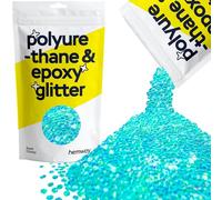 Hemway Polyurethane & Epoxy Glitter - Fluorescent Blue | 100g Super Chunky Metallic Flake Sequins for Resin Crafts | Craft Supplies for Tumblers, Candles, Coasters, Glass & Floor Art Decoration
