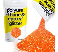 Hemway Polyurethane & Epoxy Glitter - Fluorescent Peach | 100g Chunky Metallic Flake Sequins for Resin Crafts | Craft Supplies for Tumblers, Candles, Coasters, Glass & Floor Art Decoration