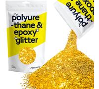 Hemway Polyurethane & Epoxy Glitter - Gold | Extra Chunky Metallic Flake Sequins for Resin Crafts | Craft Supplies for Tumblers, Candles, Coasters, Glass & Floor Art Decoration | 100 g