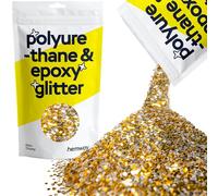 Hemway Polyurethane & Epoxy Glitter - Gold Silver | Extra Chunky Metallic Flake Sequins for Resin Crafts | Craft Supplies for Tumblers, Candles, Coasters, Glass & Floor Art Decoration | 100 g