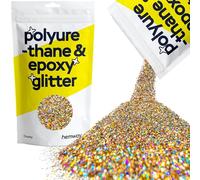 Hemway Polyurethane & Epoxy Glitter - Gold Silver Holographic | 100g Chunky Metallic Flake Sequins for Resin Crafts | Craft Supplies for Tumblers, Candles, Coasters, Glass & Floor Art Decoration