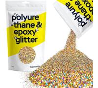 Hemway Polyurethane & Epoxy Glitter - Gold Silver Holographic | 100g Fine Metallic Flake Sequins for Resin Crafts | Craft Supplies for Tumblers, Candles, Coasters, Glass & Floor Art Decoration