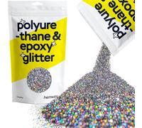 Hemway Polyurethane & Epoxy Glitter - Gun Metal Grey Holographic | 100g Chunky Metallic Flake Sequins for Resin Crafts | Craft Supplies for Tumblers, Candles, Glass & Floor Art Decoration