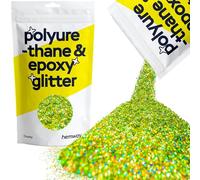 Hemway Polyurethane & Epoxy Glitter - Lime Green Holographic | 100g Chunky Metallic Flake Sequins for Resin Crafts | Craft Supplies for Tumblers, Candles, Coasters, Glass & Floor Art Decoration