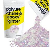 Hemway Polyurethane & Epoxy Glitter - Mother of Pearl Iridescent | 100g Super Chunky Metallic Flake Sequins for Halloween Crafts | Craft Supplies for Tumblers, Candles, Coasters & Autumn Décor