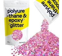 Hemway Polyurethane & Epoxy Glitter - Rose Pink Holographic | 100g Super Chunky Metallic Flake Sequins for Resin Crafts | Craft Supplies for Tumblers, Candles, Glass & Floor Art Decoration